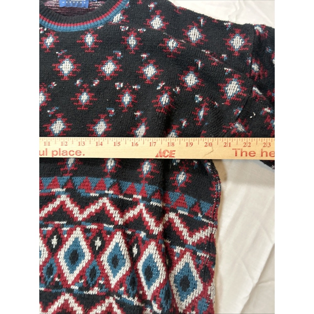 Vintage Acrylic Sweater Men's Size Large Black Cambridge Classics - Picture 8 of 12